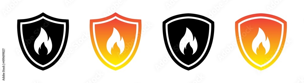 Fire Shield Icon. Fire Protection Set Icon. Fire Safety Icon, Vector Illustration Fire Shield Icon. Fire Protection Set Icon. Fire Safety Icon, Vector Illustration