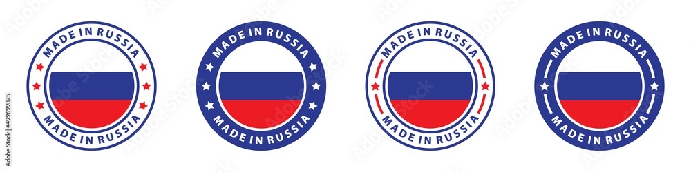 Flag labels. Illustration of flag of Russia