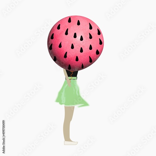 Girl with big balloon