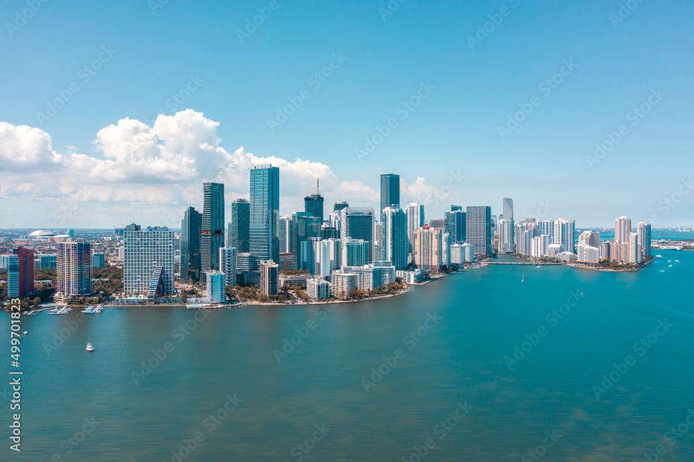 The iconic skyline in Brickell Miami Florida