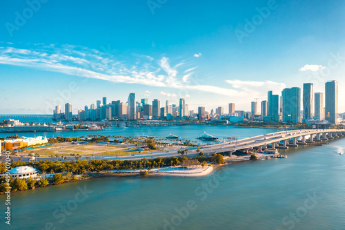 The iconic Downtown Miami skyline in Miami Florida © Luis