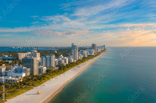 Beautiful sunset over Miami Beach in Florida