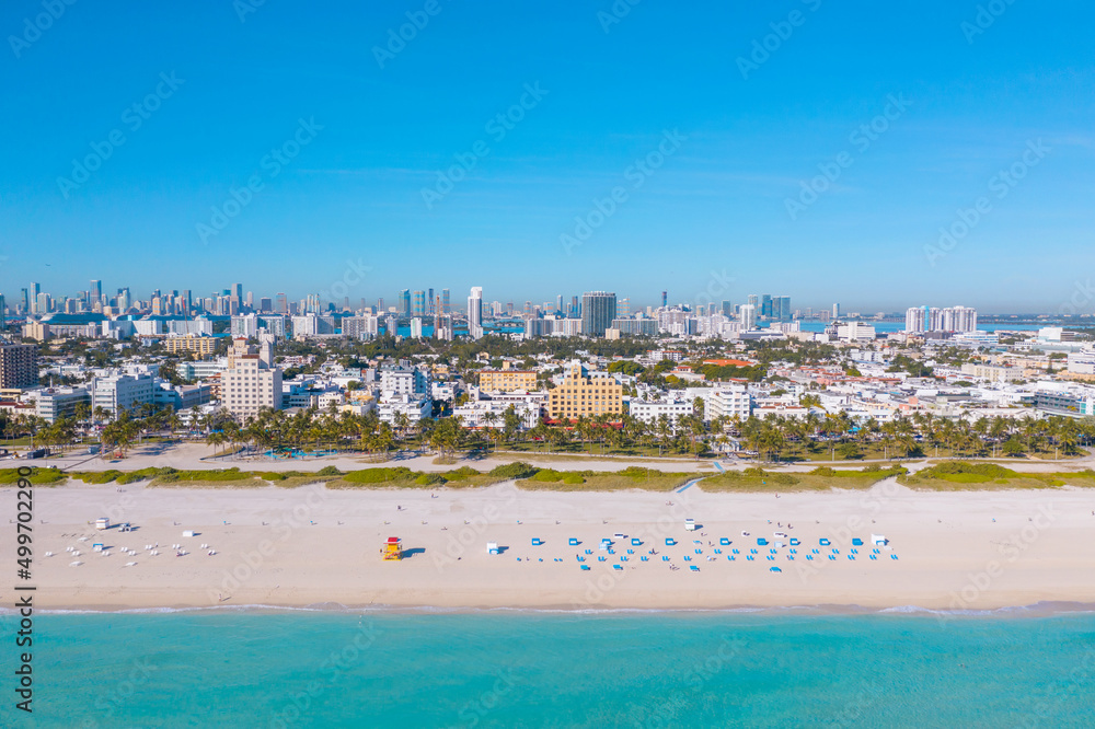 View of South Beach and Ocean Drive in Miami Beach View of South Beach and Ocean Drive in Miami Beach