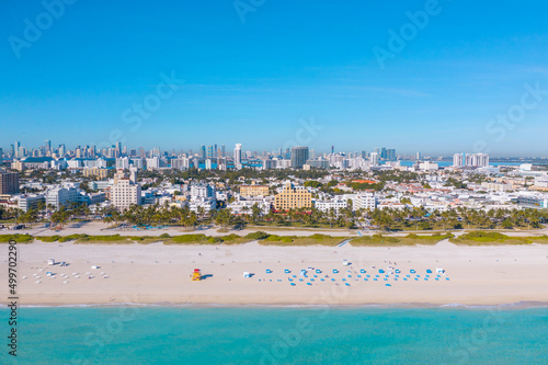 View of South Beach and Ocean Drive in Miami Beach