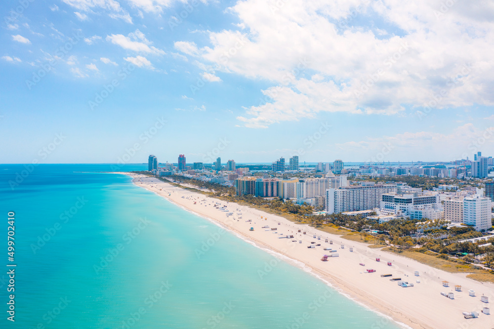 View of South Beach Hotels in Miami Beach Florida
