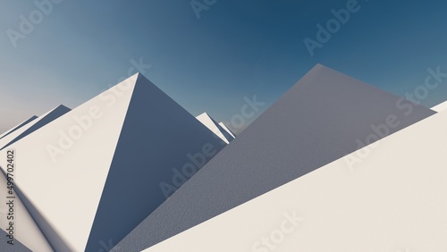 Abstract architecture background pyramids roof buildings