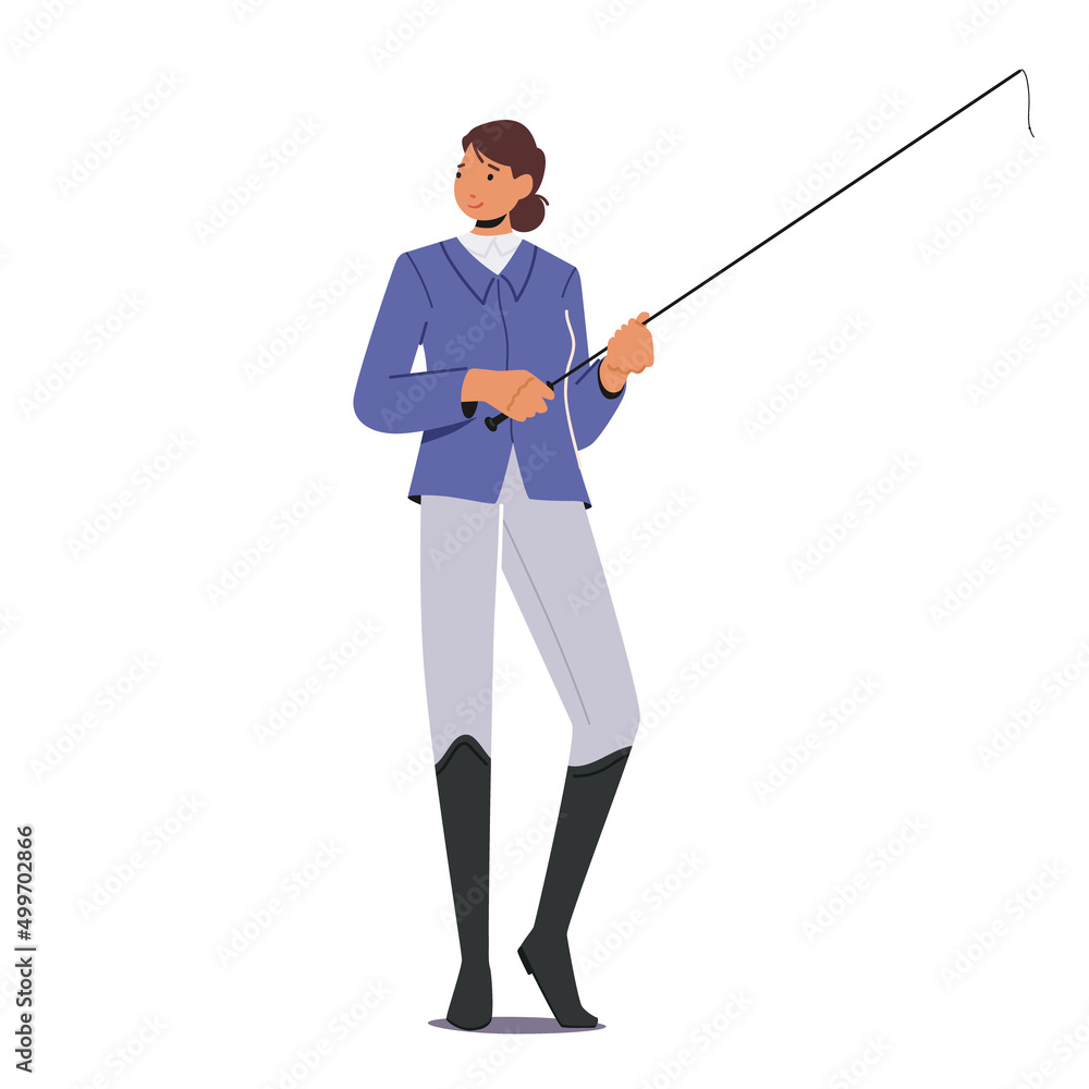 Horse Jockey, Professional Horseman in Uniform, Woman with Whip in Hand Ready for Racing Competition, Equestrian Sport Horse Jockey, Professional Horseman in Uniform, Woman with Whip in Hand Ready for Racing Competition, Equestrian Sport