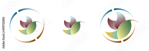 abstract hummingbird or bird illustration for icon or logo (ID: 499702880)
