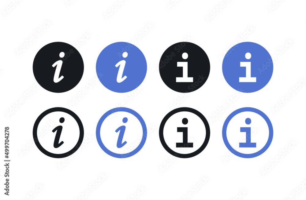 Information icon collection and simple style info symbols flat vector illustration. Information icon collection and simple style info symbols flat vector illustration.