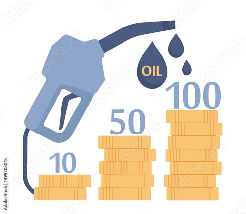 Oil price rising up. Crude oil commodity price growth, high demand