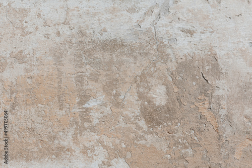 Wallpaper Mural Plastered weathered wall with detailed texture. Grunge background in soft beige colors. A concrete surface with damages. Torontodigital.ca