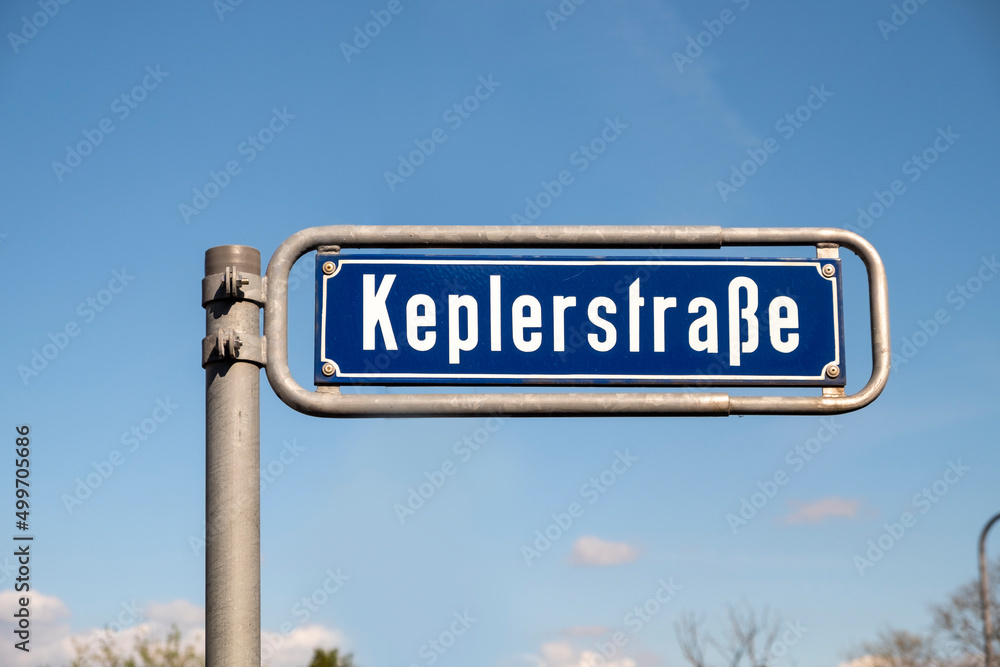 street sign Keplerstrasse - engl: street of Kepler - in Wiesbaden street sign Keplerstrasse - engl: street of Kepler - in Wiesbaden