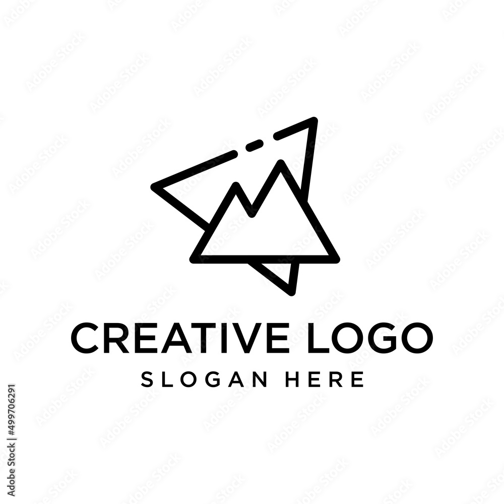 Vector graphic of abstract mountain logo design template Vector graphic of abstract mountain logo design template
