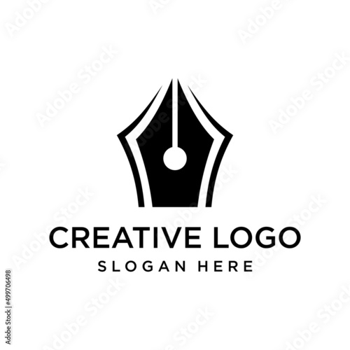 Vector graphic of pen logo design template