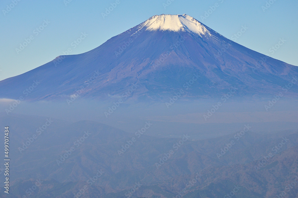 丹沢の檜洞丸より望む初冬の富士山
