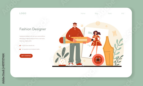Fashion designer web banner or landing page. Professional fashion