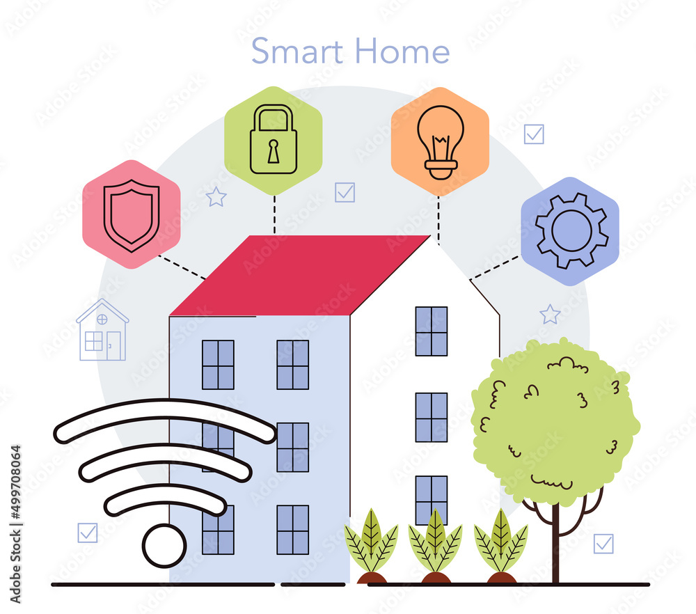 Obraz premium Smart home concept. Idea of wireless technology and automation
