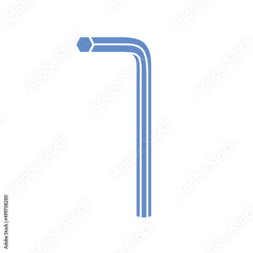 Hex key or allen wrench tool icon isolated vector photo