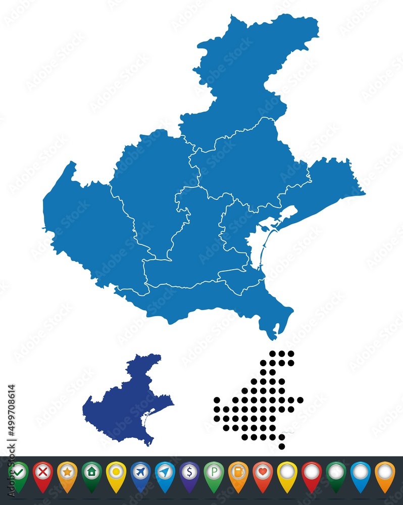 Set maps of Veneto province