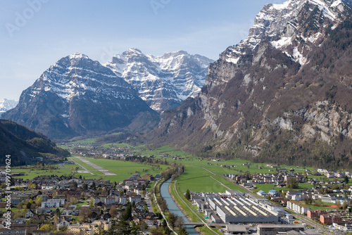 Fotografie, Obraz Fascinating mountain panorama in Mollis in Switzerland