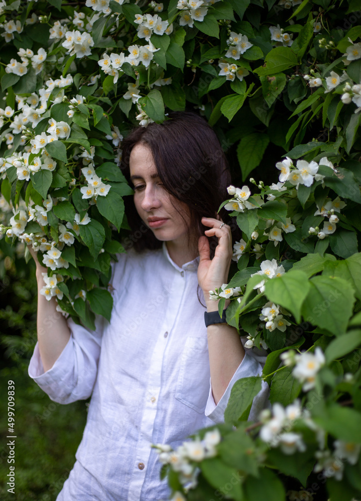 portrait of a woman in the garden portrait of a woman in the garden