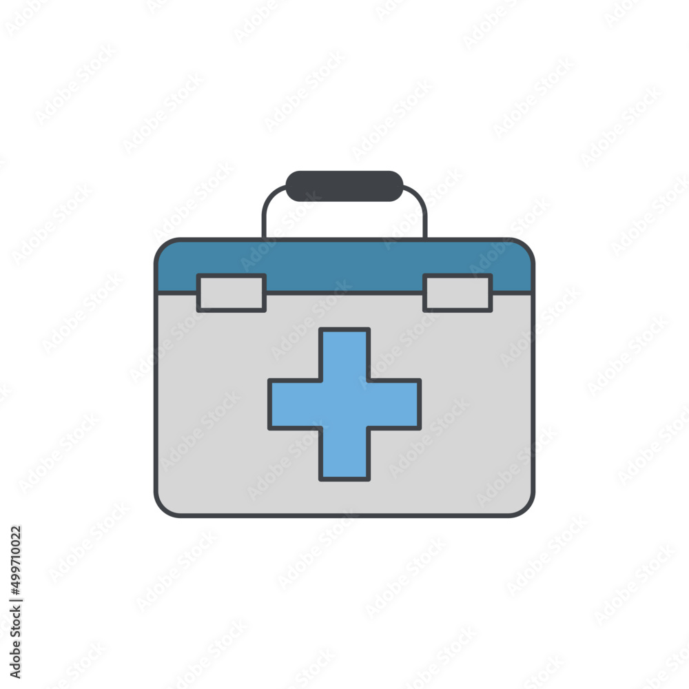 First aid kit icon in color icon, isolated on white background First aid kit icon in color icon, isolated on white background