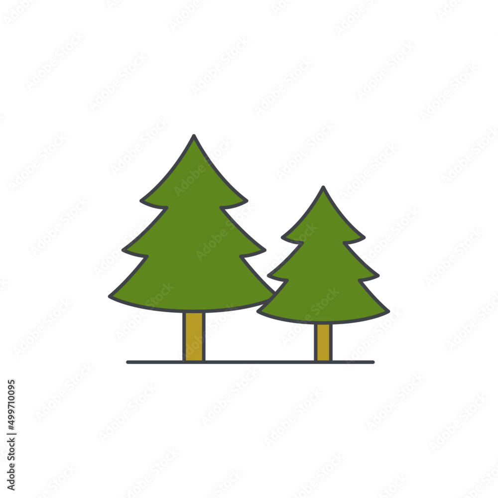 Coniferous icon in color icon, isolated on white background Coniferous icon in color icon, isolated on white background