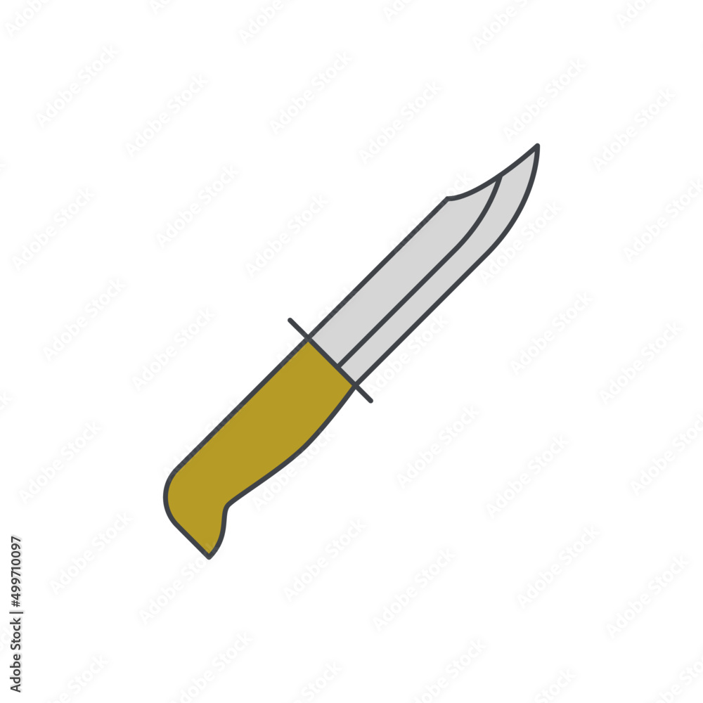 Hunting knife icon in color icon, isolated on white background Hunting knife icon in color icon, isolated on white background