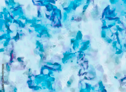 bright blue watercolor background with water marks and stains abstraction