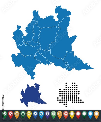 Set maps of Lombardia region