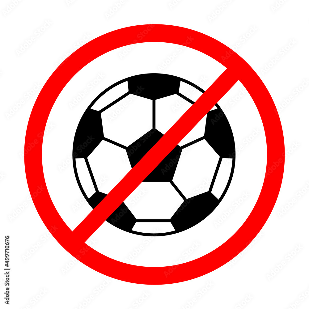 No football vector icon. Flat No football symbol is isolated on a white background No football vector icon. Flat No football symbol is isolated on a white background