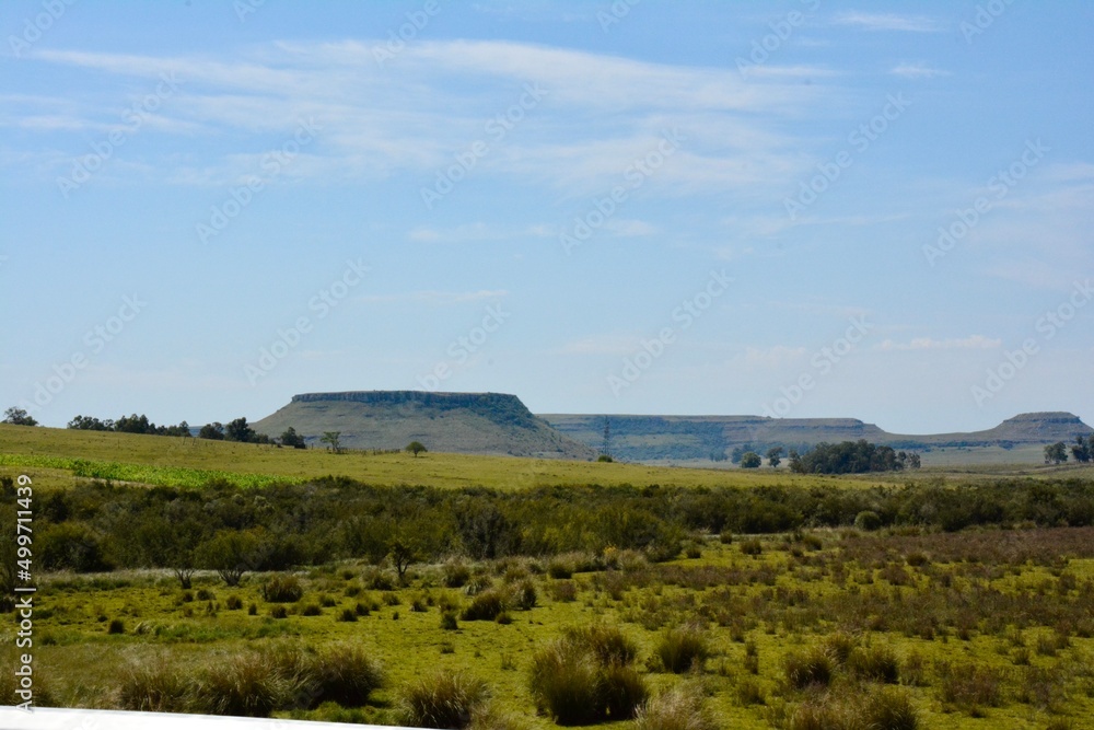 Idyllic landscape of Cuchilla del Ombu, hills in Tacuarembo, north-central Uruguay