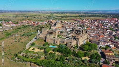 Aerial view of Parador de Oropesa hotel in Spain