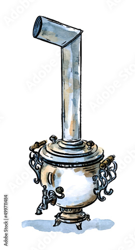 Russian samovar for boiling water