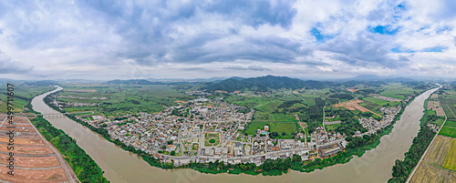 Panoramic aerial image of the city of Ilhota photo