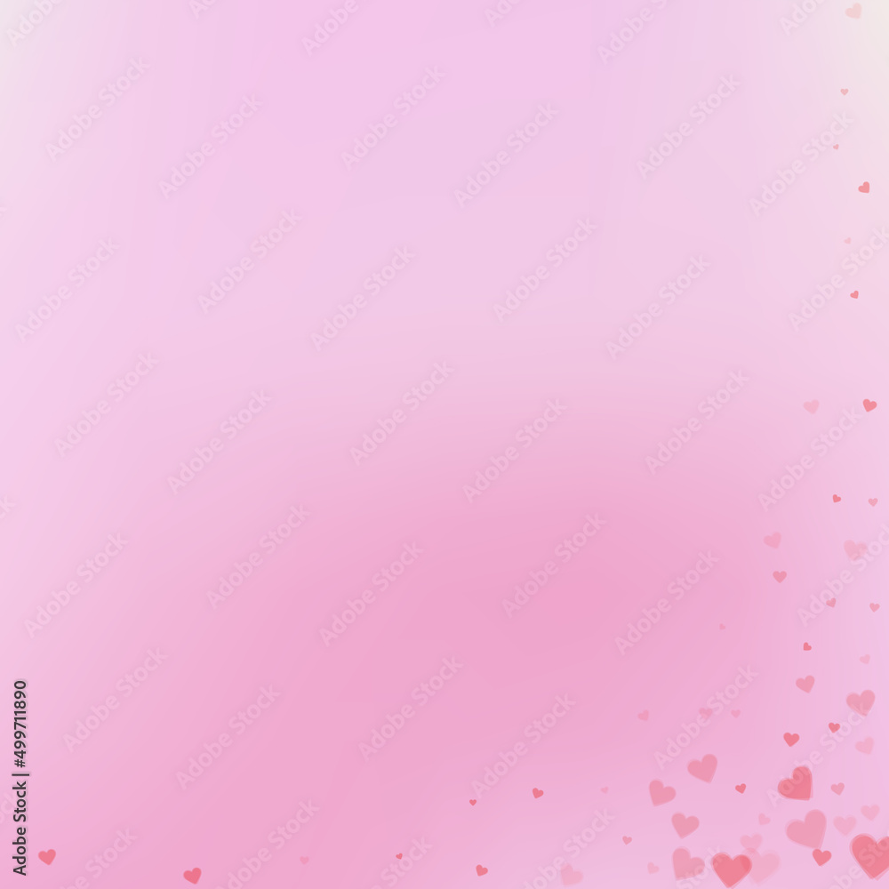 Red heart love confettis. Valentine's day corner d Red heart love confettis. Valentine's day corner d