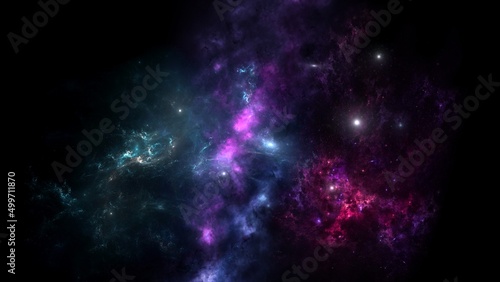Fototapeta Naklejka Na Ścianę i Meble -  black hole, Planets and galaxy, science fiction wallpaper. Beauty of deep space. Billions of galaxy in the universe Cosmic art background