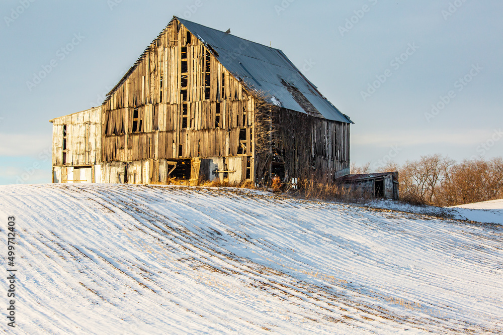 old barn in winter old barn in winter