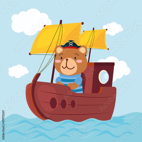 bear on pirate ship