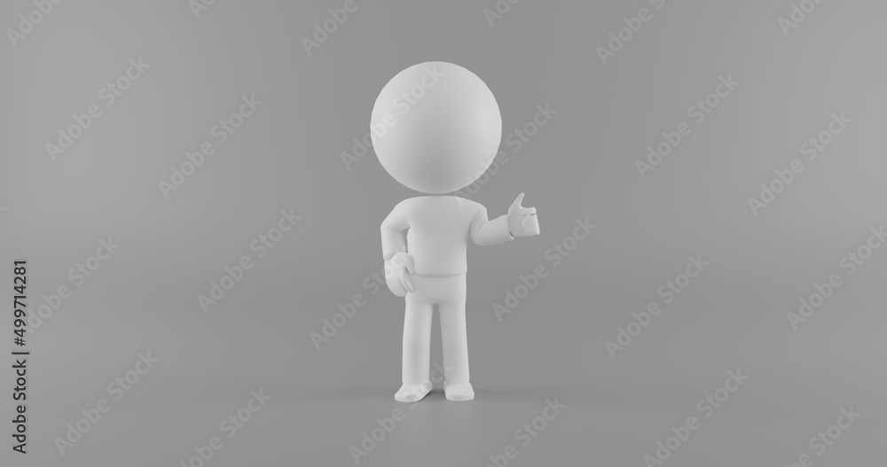 3d man with a ok hand 3d man with a ok hand