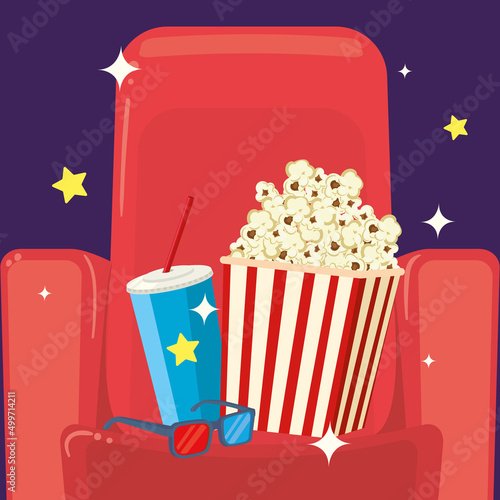 chair cinema with icons