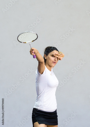 badminton player with racket 
