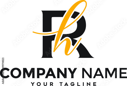 Rh letter logo design with a creative cut (Vector Image) Adobe Stock photo