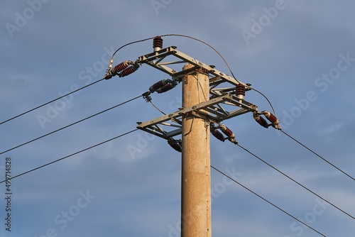 Electric line column photo