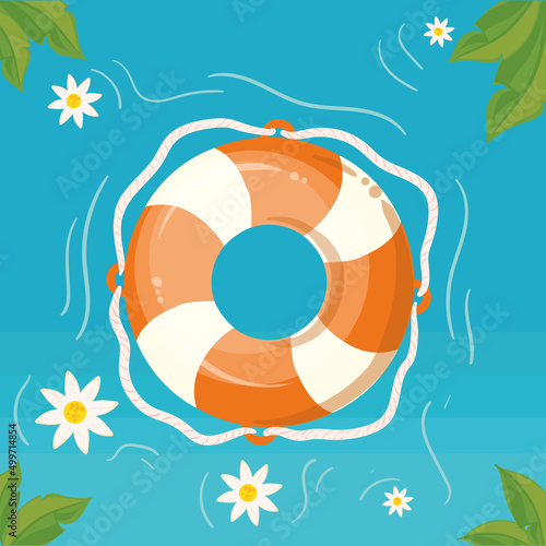 lifesaver with flowers
