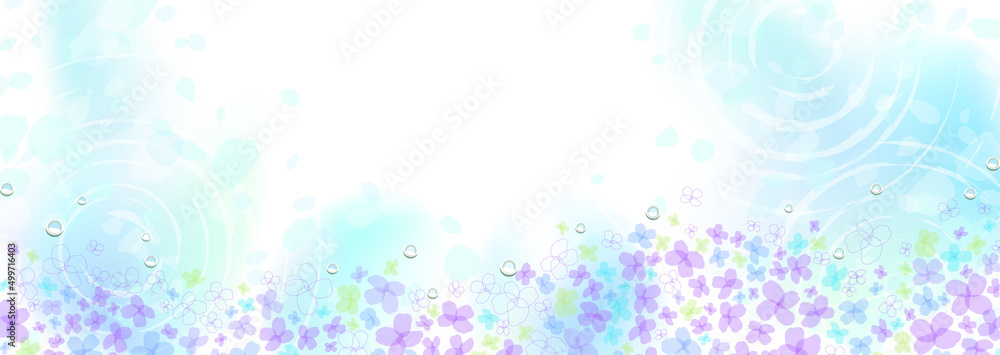 梅雨の晴れ間水面と紫陽花の幻想的なイラストstock Vector Adobe Stock 梅雨の晴れ間水面と紫陽花の幻想的なイラストstock Vector Adobe Stock