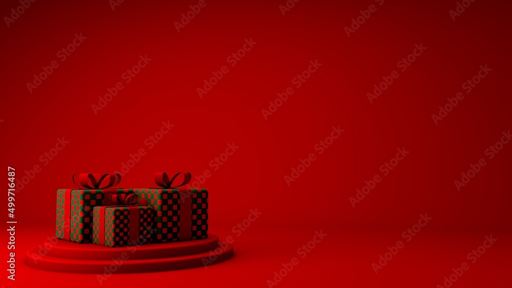 3d illustration. A beautiful view of gifts on a gradient background.