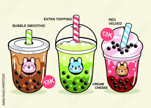 bubble milk tea illustration