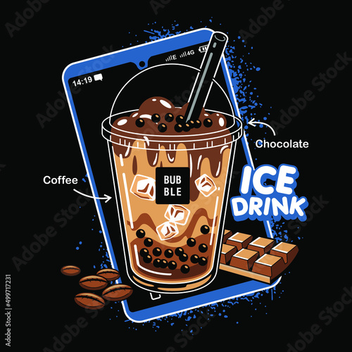 bubble milk tea illustration