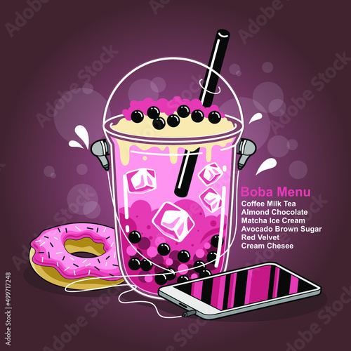 bubble milk tea illustration